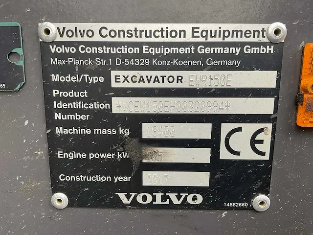 2017 volvo ewr150e banden graafmachine - afbeelding 33 van  39