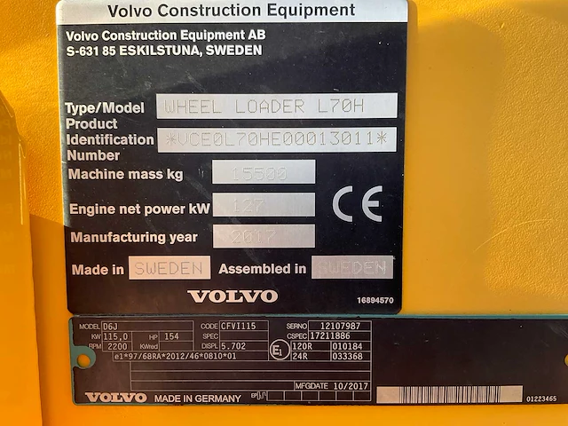 2017 volvo l70h shovel - afbeelding 36 van  41