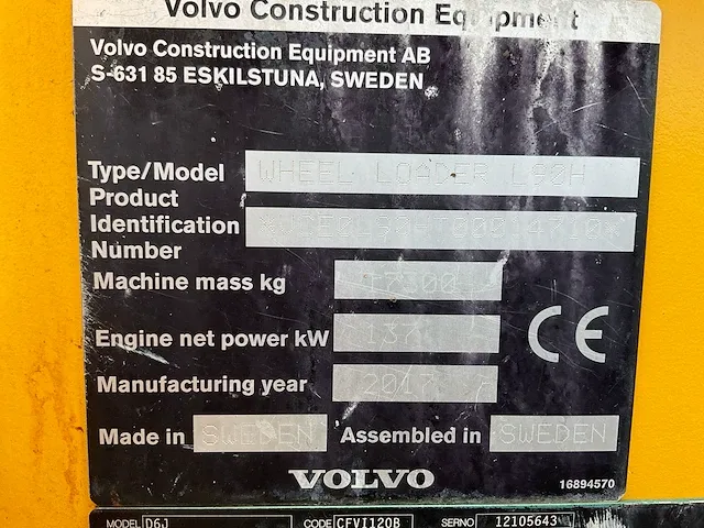 2017 volvo l90h shovel - afbeelding 9 van  30