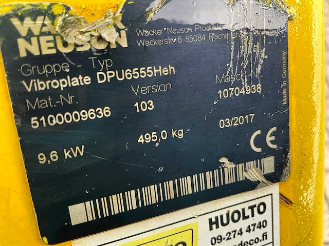 2017 wacker neuson dpu6555heh trilplaat - afbeelding 3 van  11