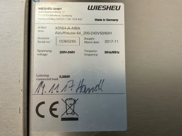 2017 wiesheu euromat 64l bakkerijoven combinatie - afbeelding 11 van  12