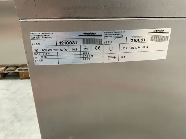 2017 winterhalter gs630 pannenwasmachine - afbeelding 7 van  8
