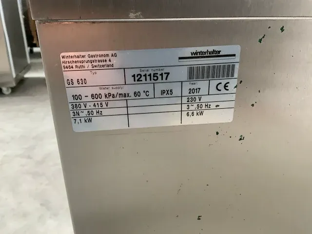 2017 winterhalter gs630 pannenwasmachine - afbeelding 7 van  8
