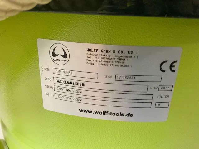 2017 wolff vacuclean 2 industriële stofzuiger - afbeelding 4 van  4
