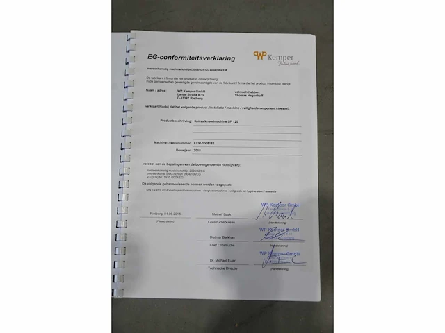 2018 - kemper - sp 120 - spiraalkneder - afbeelding 2 van  11