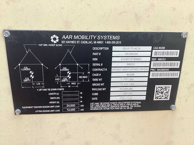 2018 aar mobility systems isu 70 kca legercontainer - afbeelding 7 van  7
