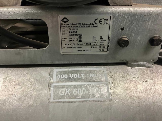 2018 airpress gk 600-200 luchtcompressor - afbeelding 10 van  10