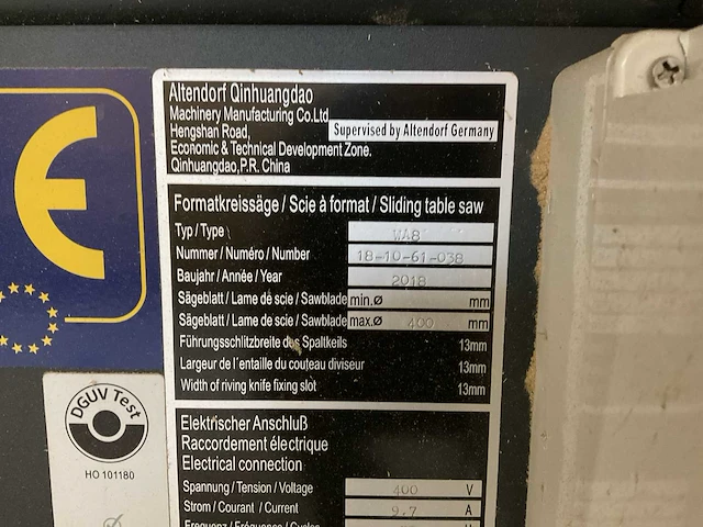 2018 altendorf wa8t formaatcirkelzaagmachine - afbeelding 10 van  30