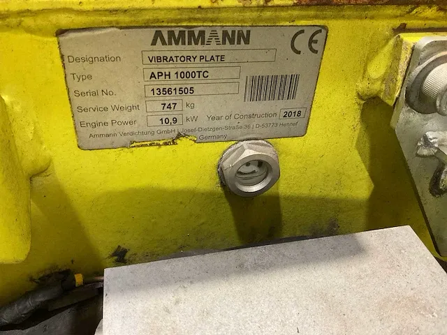 2018 ammann aph 1000tc trilplaat - afbeelding 7 van  8
