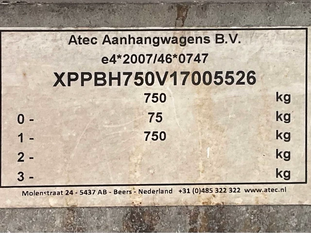 2018 atec eo1300 zeilaanhangwagen - afbeelding 12 van  12