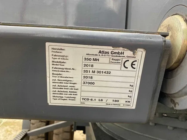 2018 atlas 350 mh overslagkraan - afbeelding 33 van  39