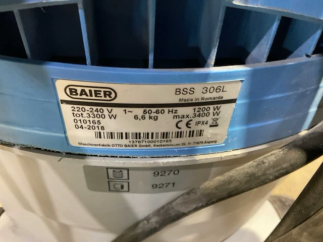 2018 baier bss 306l industriële stofzuiger - afbeelding 3 van  3