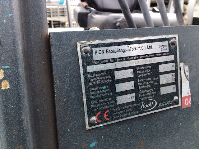 2018 baoli kbe35 vorkheftruck - afbeelding 14 van  14