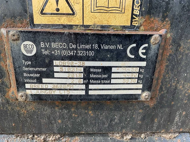 2018 beco ldb90-38 volumebak - afbeelding 4 van  4
