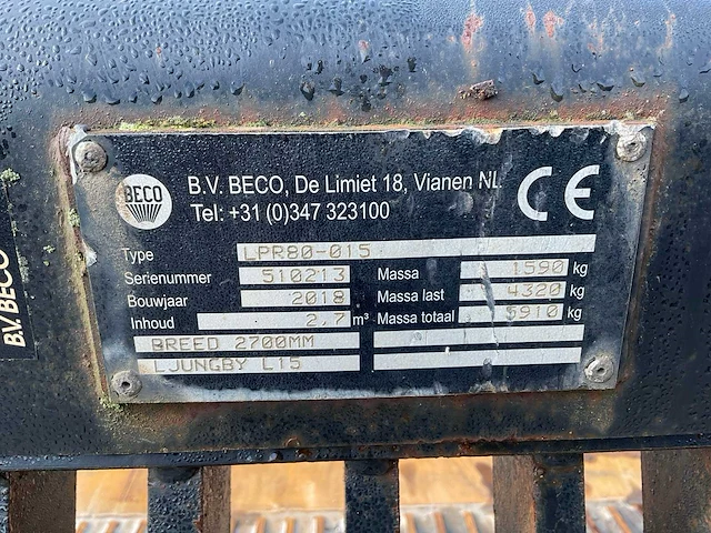 2018 beco lpr80-015 puinbak - afbeelding 3 van  3