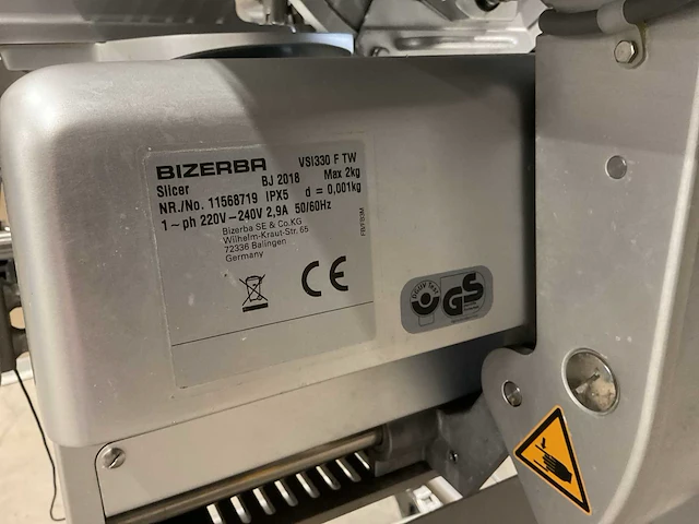 2018 bizerba vsi330 f tw volautomatische industriële snijmachine - afbeelding 2 van  15