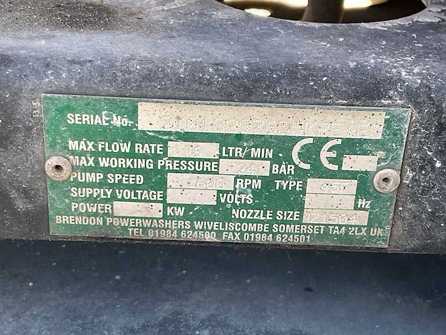2018 brendon bb1000 bbw35kpe+es hogedrukreiniger aanhangwagen - afbeelding 11 van  21