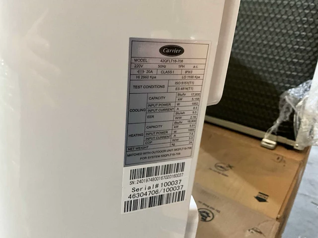 2018 carrière 38qflt18-708 split airconditioning - afbeelding 5 van  9