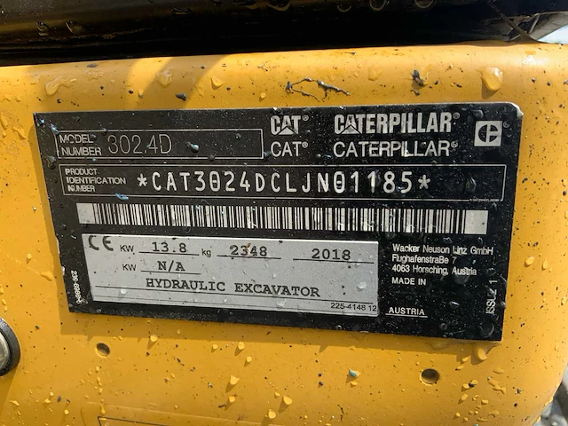 2018 cat 302.4d rupsgraafmachine - afbeelding 20 van  27