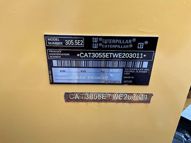 2018 cat 305.5e2 midigraafmachine - afbeelding 22 van  29