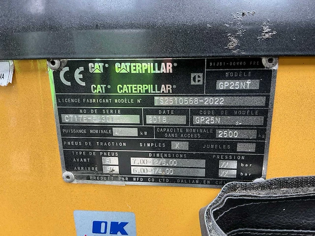 2018 caterpillar gp25nt vorkheftruck - afbeelding 23 van  32