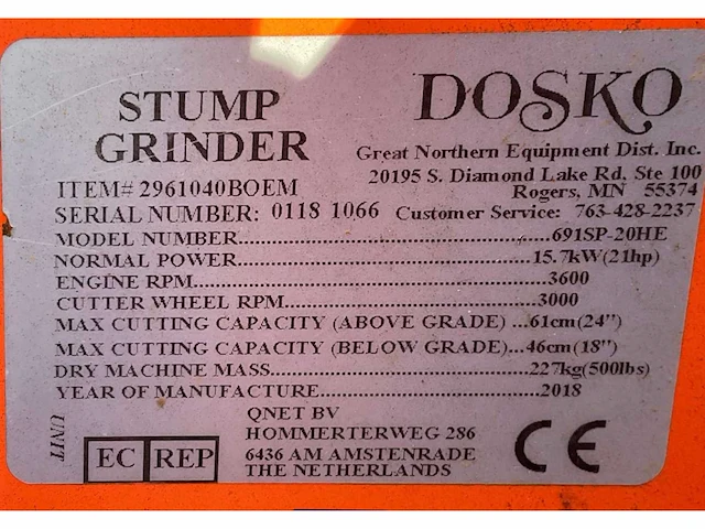 2018 dosko 691sp-20 he boomstronkhakselaar - afbeelding 7 van  15