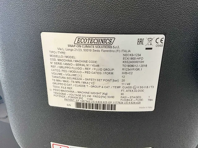 2018 ecotechnics neck9-1234 airco test- en vulapparaat - afbeelding 8 van  9