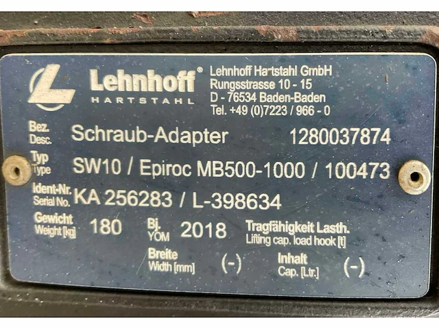 2018 epiroc mb 1000-lh hydraulische sloophamer - afbeelding 3 van  11