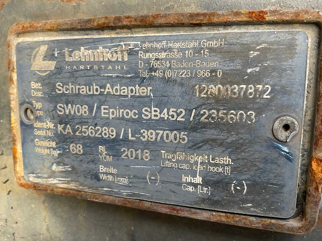 2018 epiroc sb452 hydraulische breekhamer - afbeelding 10 van  10