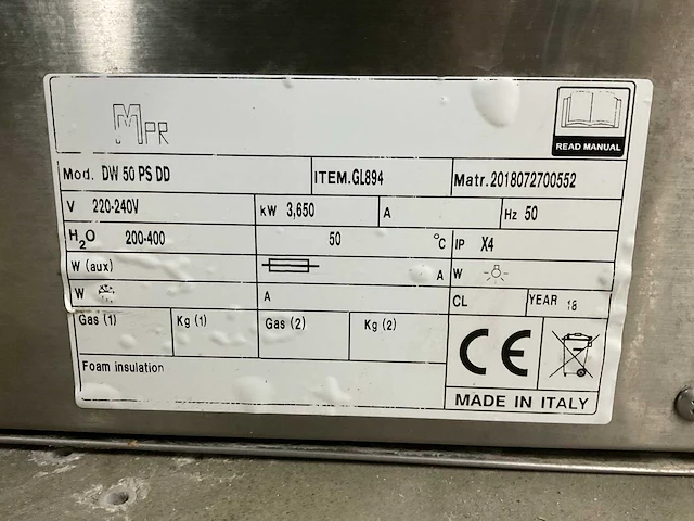 2018 gaste m dw 50 ps dd korvenvaatwasmachine - afbeelding 5 van  5