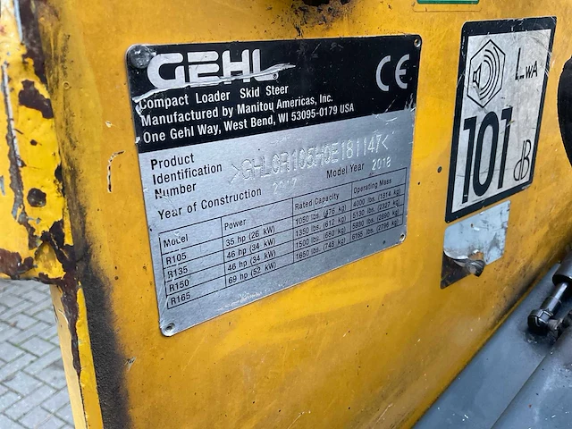 2018 gehl r105 schranklader - afbeelding 6 van  14