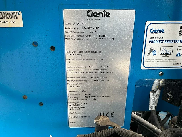 2018 genie z-33/18 hoogwerker - afbeelding 9 van  17