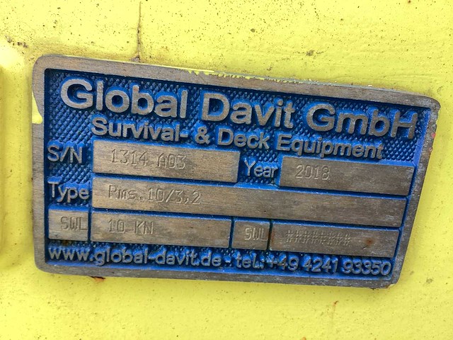 2018 global davit gmbh rms 10/3,2 zwenkarmkraan - afbeelding 9 van  10