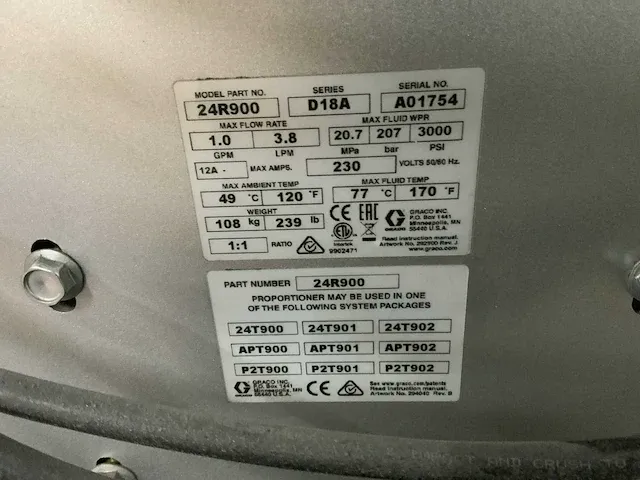 2018 graco reactor e-10hp polyureapomp - afbeelding 20 van  20