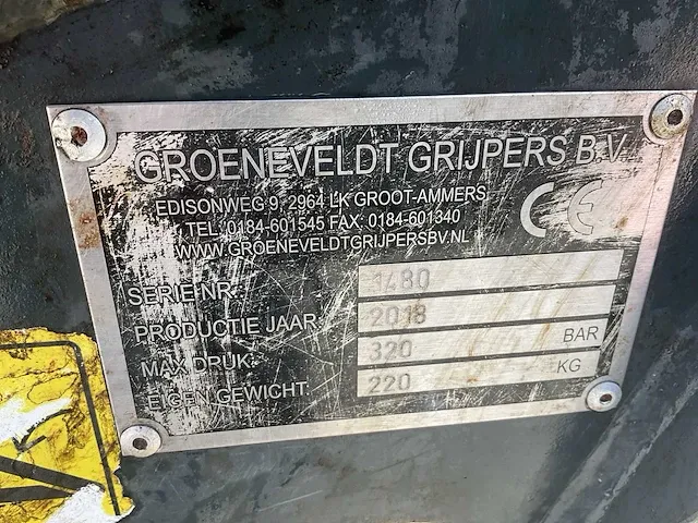 2018 groeneveldt 611h-1100c boomgrijper met hydraulische knipper - afbeelding 6 van  15