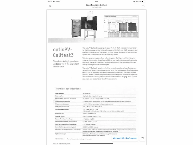 2018 halm cetis pv-iuct-1800 zonnecel test systeem - afbeelding 35 van  36