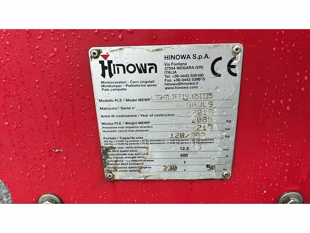 2018 hinowa lightlift hoogwerker - afbeelding 11 van  19