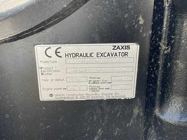 2018 hitachi zx65usb-5a clr midigraafmachine - afbeelding 14 van  21