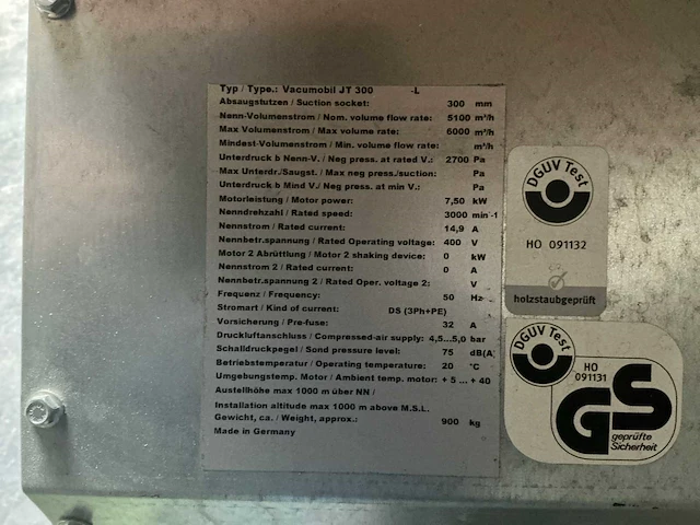2018 hocker polytechnik vacumobil jt300 mobiele motafzuig filter installatie - afbeelding 12 van  13