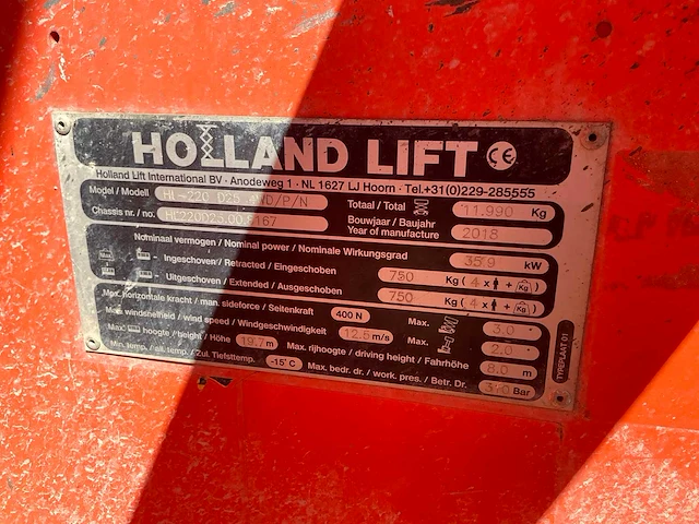 2018 holland lift hl-220 d25 hoogwerker - afbeelding 25 van  31