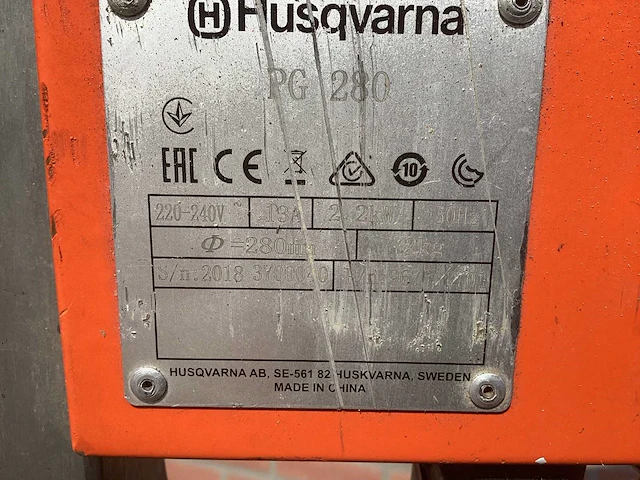 2018 husqvarna pg 280 betonslijp machine - afbeelding 6 van  7