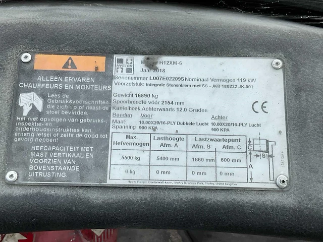 2018 hyster h12xm-6 forklift trucks - afbeelding 27 van  44
