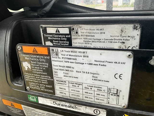 2018 hyster h3.0ft vorkheftruck - afbeelding 5 van  16