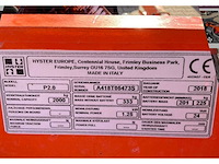 2018 hyster p2.0 elektrische palletwagen - afbeelding 3 van  11