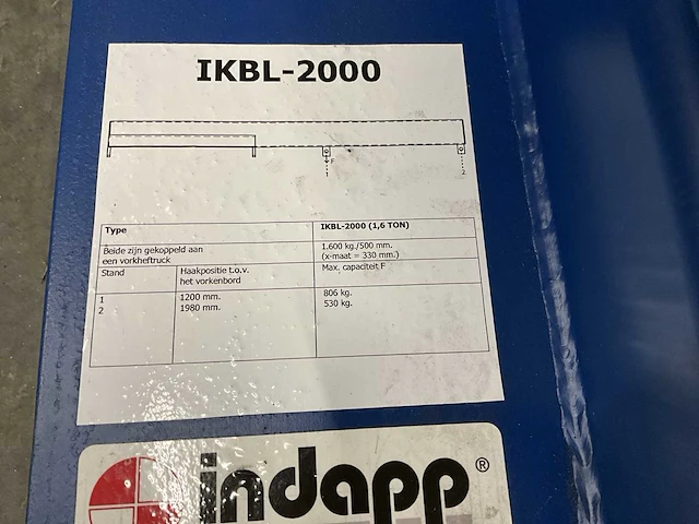 2018 indapp ikbl-2000 hijsjib - afbeelding 5 van  6