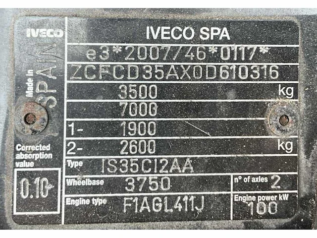 2018 iveco daily 35-140 bedrijfswagen - afbeelding 20 van  27