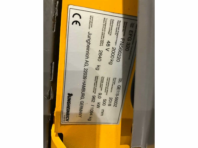 2018 jungheinrich efg 320 2000kg vorkheftruck - afbeelding 10 van  18
