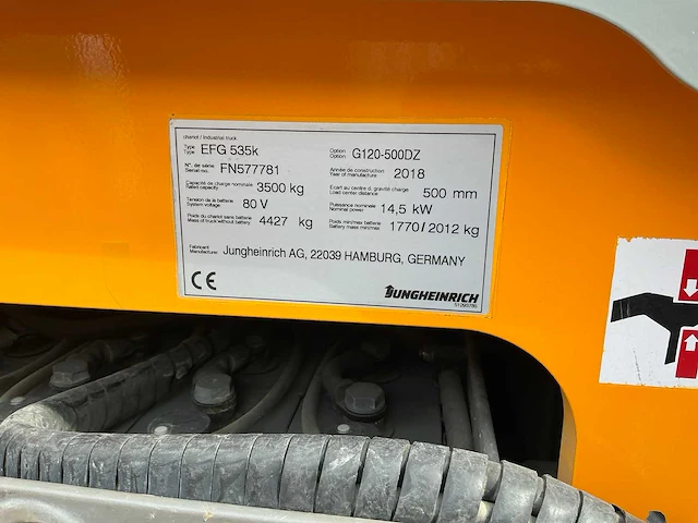 2018 jungheinrich efg 535k vorkheftruck - afbeelding 28 van  34