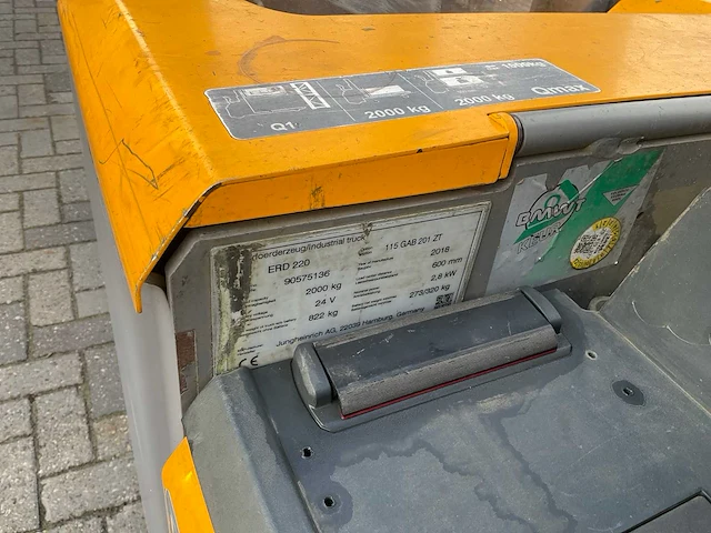 2018 jungheinrich erd 220 elektrische palletwagen - afbeelding 4 van  12