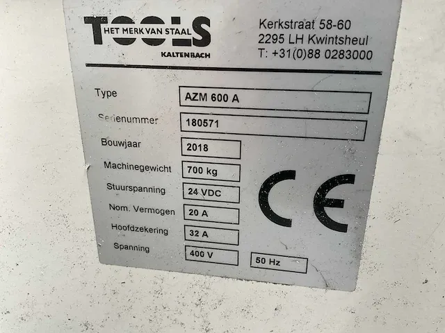 2018 kaltenbach azm 600.a aluminium afkortcirkelzaagmachine - afbeelding 14 van  16